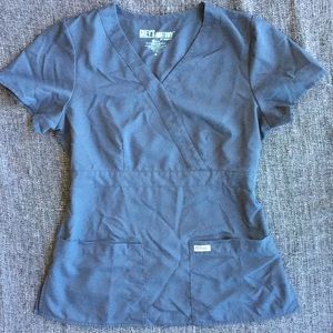 Greys Anatomy Slate Grey Scrub Top